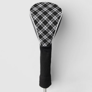 Black White & Gray Tartan Plaid Golf Head Cover