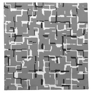Black White Gray Unique Pattern Cloth Napkin