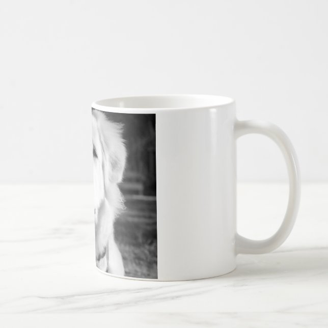 Black & White Great Pyrenees Coffee Mug (Right)