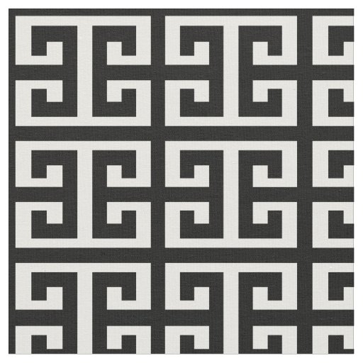 black white greek key fabric