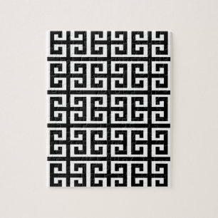 black white greek key jigsaw puzzle