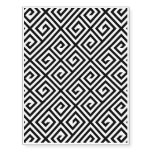 Black White Greek Key Pattern Temporary Tattoo