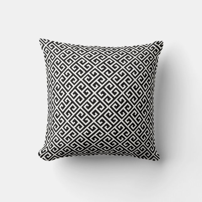 Black & White Greek Key Throw Pillows (Front)