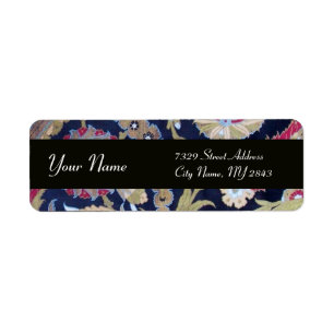 BLACK WHITE GREEN CLASSIC ORIENTAL FLOWERS DAMASK LABEL