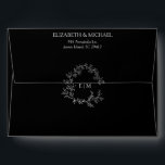 Black White Green Leafy Crest Monogram Wedding Envelope<br><div class="desc">We're loving this Black White Green Leafy Crest Monogram Wedding Envelope! Simple,  elegant,  and oh-so-pretty,  it features a hand drawn leafy wreath encircling a modern wedding monogram. Contact designer for matching products. View suite here: https://www.zazzle.com/collections/black_white_leafy_crest_monogram_wedding-119655862125661501 Copyright Anastasia Surridge for Elegant Invites,  all rights reserved.</div>