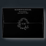 Black White Green Leafy Crest Monogram Wedding Envelope<br><div class="desc">We're loving this Black White Green Leafy Crest Monogram Wedding Envelope! Simple,  elegant,  and oh-so-pretty,  it features a hand drawn leafy wreath encircling a modern wedding monogram. Contact designer for matching products. View suite here: https://www.zazzle.com/collections/black_white_leafy_crest_monogram_wedding-119655862125661501 Copyright Anastasia Surridge for Elegant Invites,  all rights reserved.</div>