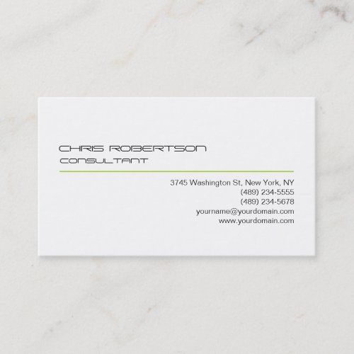 Black White Green Line Attractive Business Card
