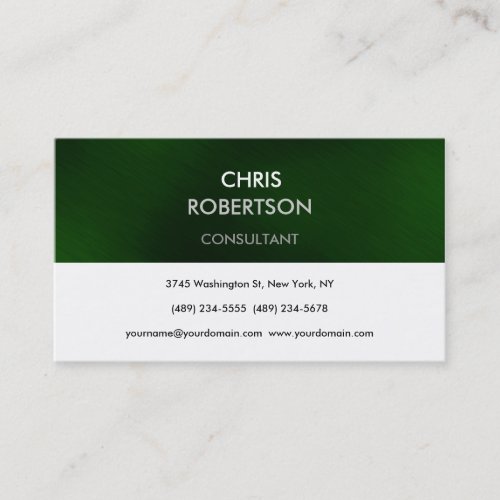 Black White Green Stripe Attractive Business Card