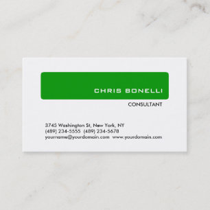 Black White Green Trendy Business Card