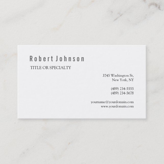 Black White Grey Business Card (Front)