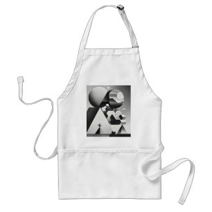 Black white grey geometric shapes adult apron