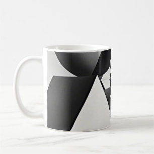 Black white grey geometric shapes coffee mug