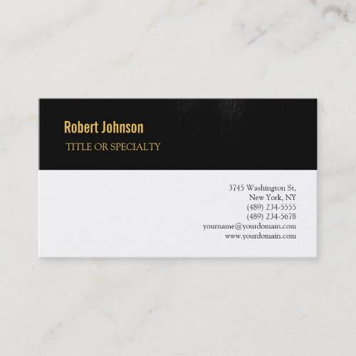 Black White Grey Gold Business Card