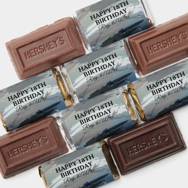 Black, White & Grey Happy 18th Birthday Hershey's Miniatures (Assorted)