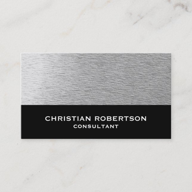 Black White Grey Modern Consultant Business Card (Front)