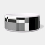 Black White Grey Modern Cool Abstract Geometric Bowl<br><div class="desc">Elegant geometric pattern design for cool dog.</div>