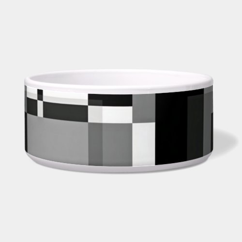 Black White Grey Modern Cool Abstract Geometric Bowl