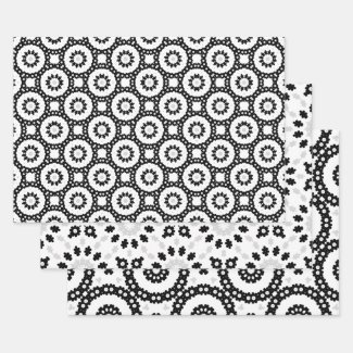 Black White & Grey Mosaic Boho Geometric Patterns