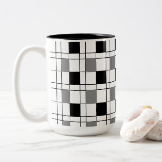 Black White Grey Plaid Tartan Checkered Pattern
