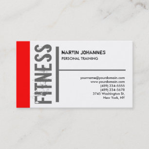 Black White Grey Red Modern Business Card