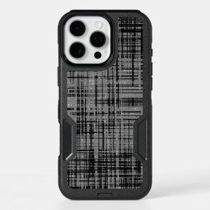 Black White Grey Striped Pattern iPhone 16 Pro Max Case
