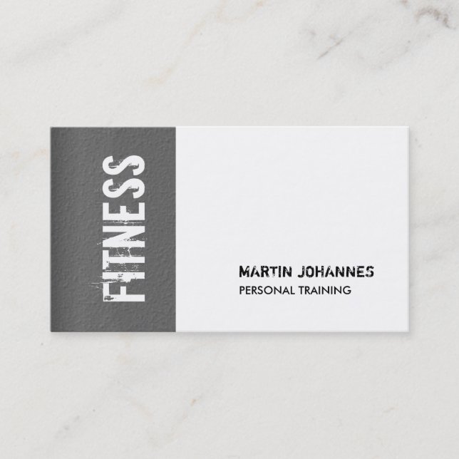 Black White Grey Texture Modern Business Card (Front)