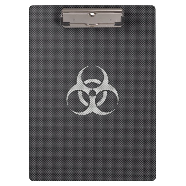 Black White & Grey Toxic Carbon Fiber Clipboard (Front)