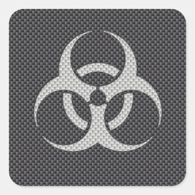 Black White & Grey Toxic Carbon Fiber Square Sticker (Front)