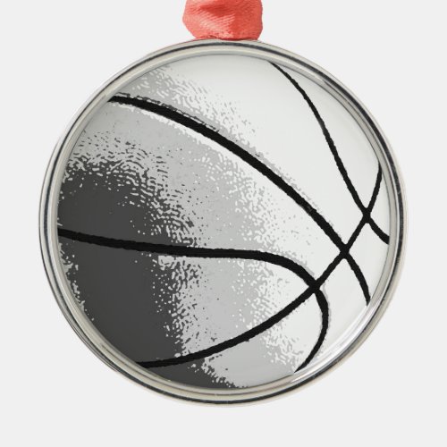 Black White Grey Trend Pop Art Basketball Ornament