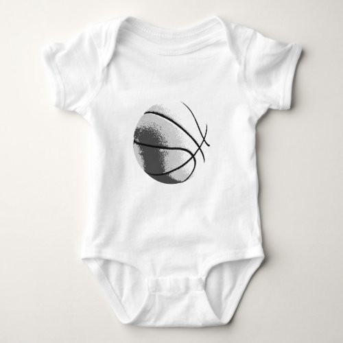 Black White Grey Trendy Pop Art Basketball Baby Bodysuit