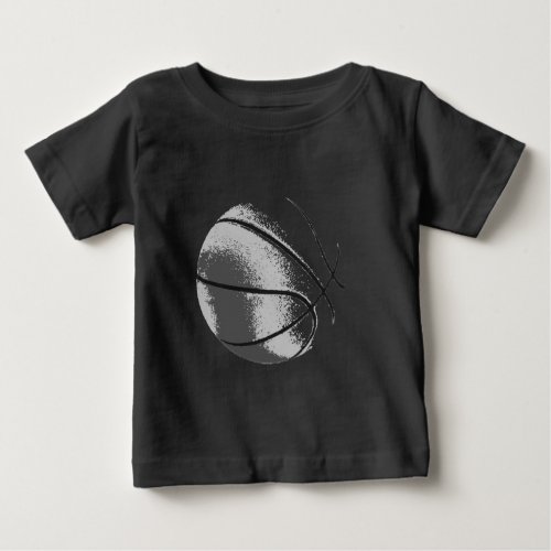 Black White Grey Trendy Pop Art Basketball Baby T_Shirt
