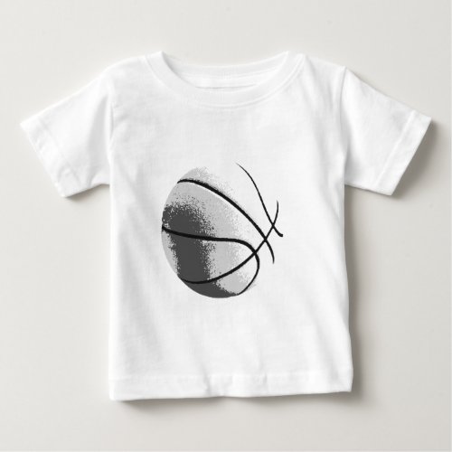 Black White Grey Trendy Pop Art Basketball Baby T_Shirt