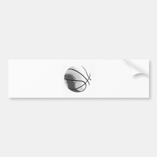 Black White Grey Trendy Pop Art Basketball Bumper Sticker