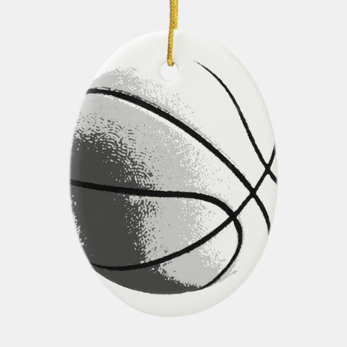 Black White Grey Trendy Pop Art Basketball Ceramic Ornament