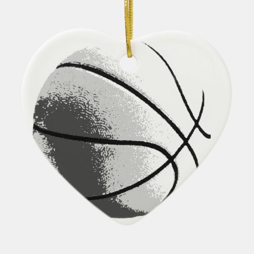 Black White Grey Trendy Pop Art Basketball Ceramic Ornament