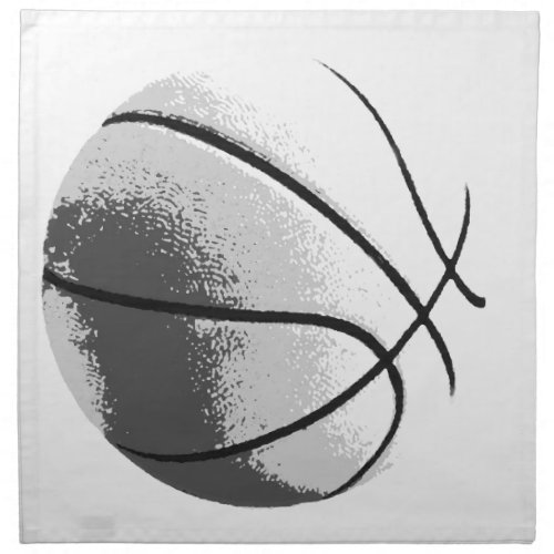 Black White Grey Trendy Pop Art Basketball Cloth Napkin
