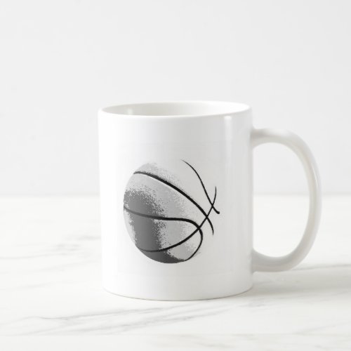 Black White Grey Trendy Pop Art Basketball Coffee Mug