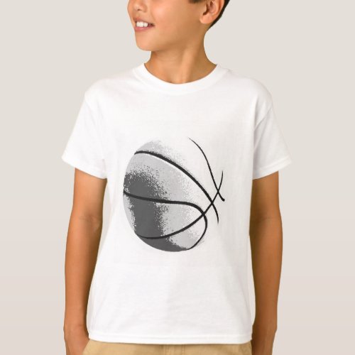 Black White Grey Trendy Pop Art Basketball T_Shirt