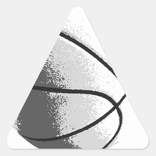 Black White Grey Trendy Pop Art Basketball Triangle Sticker