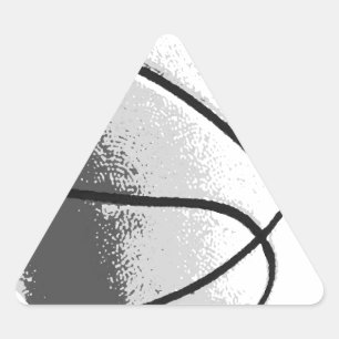 Black White Grey Trendy Pop Art Basketball Triangle Sticker