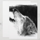 Black & White Grey Wolf Sketch Artwork (Front/Back)