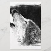 Black & White Grey Wolf Sketch Artwork (Front)