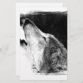 Black & White Grey Wolf Sketch Artwork (Front/Back)