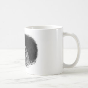 Black & White Grey Wolf Sketch Artwork Coffee Mug