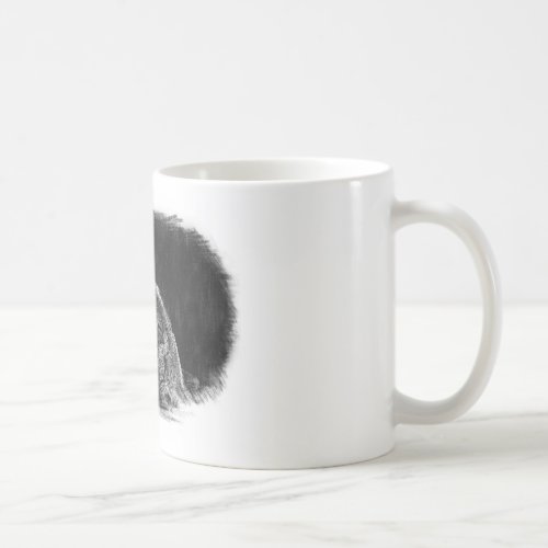 Black  White Grey Wolf Sketch Artwork Coffee Mug