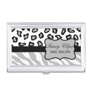 Black White Grey Zebra Leopard Skin Case For Business Cards