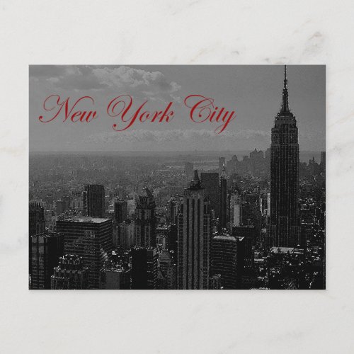 Black White Greyscale New York City Postcard