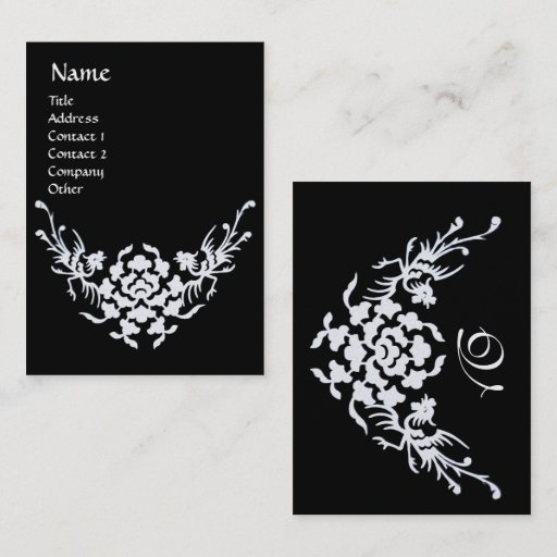 Customizable WHITE GRIFFINS MONOGRAM  black and gold metallic Business Cards