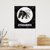 Black white grunge horse head animal poster | Zazzle