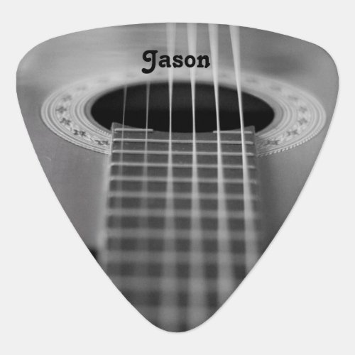 Black  White Guitar Photograph Guitar Pick